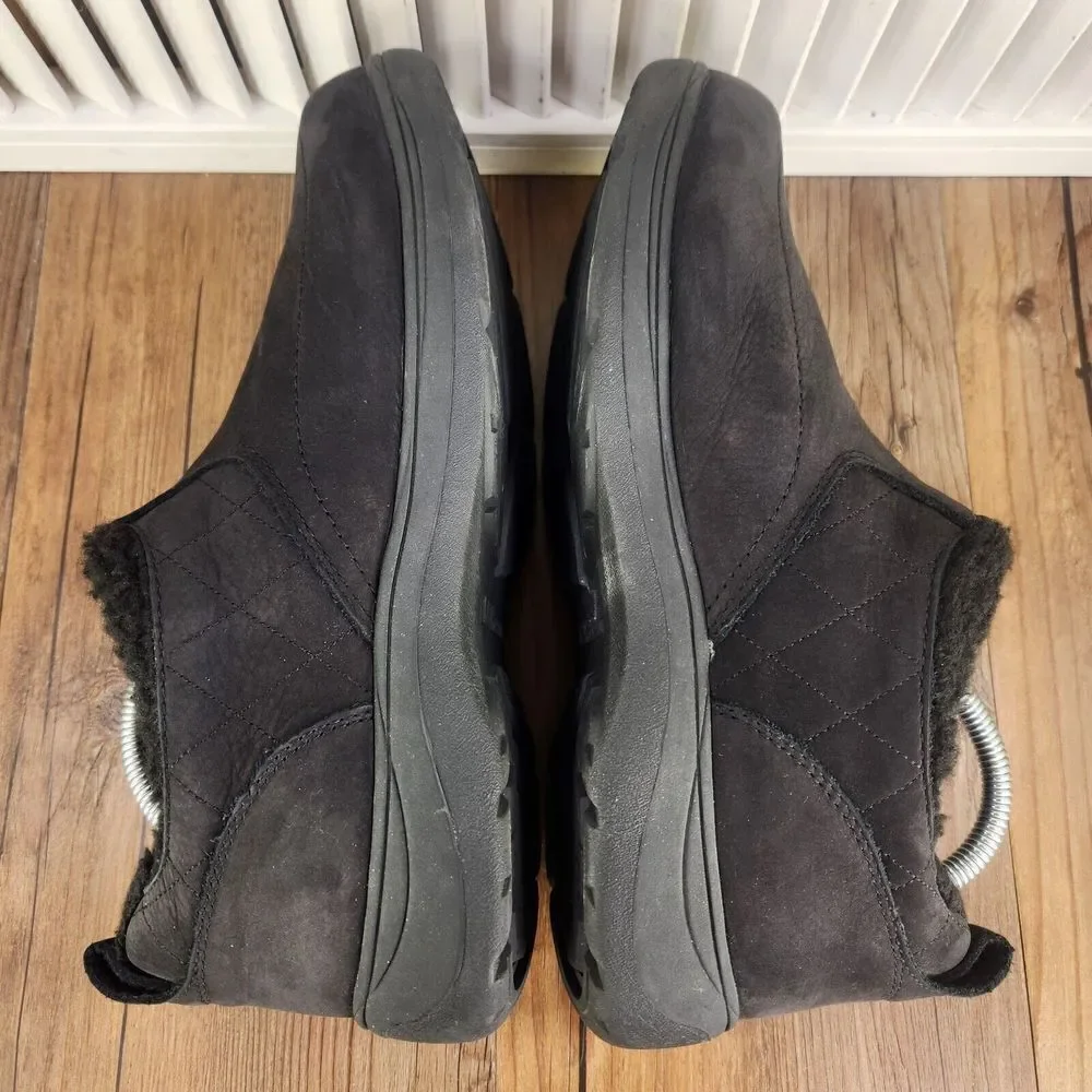 LL Bean Womens 11M Tek 2.5 Primaloft Black Leather Slip On Bethel Shoes 200 Gram